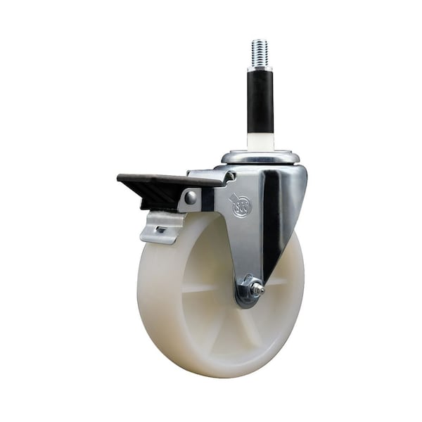 5'' Nylon Swivel 7/8'' Expanding Stem Caster with Brake